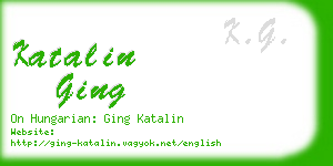 katalin ging business card